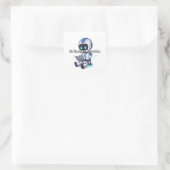 Roboter ohne Gedanken. Nur Code. Quadratischer Aufkleber (Tasche)