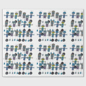 Roboter-Packpapier Geschenkpapier (Flach)