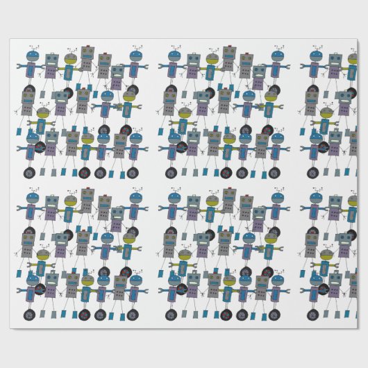 Roboter-Packpapier Geschenkpapier (Flach)