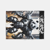 Roboter-Panda mit Wings Fleece Blanket (Vorderseite (Horizontal))