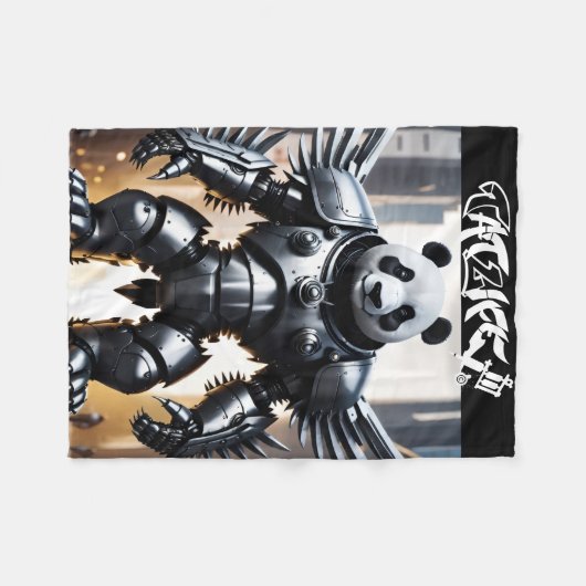 Roboter-Panda mit Wings Fleece Blanket (Vorderseite (Horizontal))
