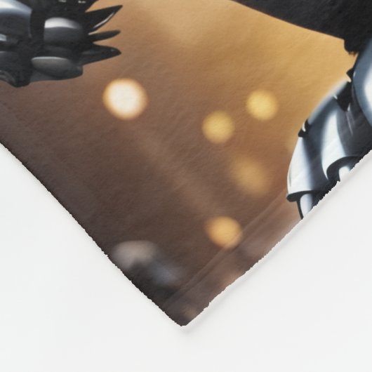 Roboter-Panda mit Wings Fleece Blanket (Ecke)