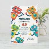 Roboter-Party Einladung für Kinder (Stehend Vorderseite)