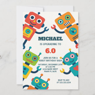 Roboter-Party Einladung für Kinder