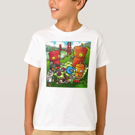 Roboter-Picknick T-Shirt (Vorderseite)