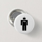 Roboter-Piktogramm-Knopf Button (Vorne & Hinten)