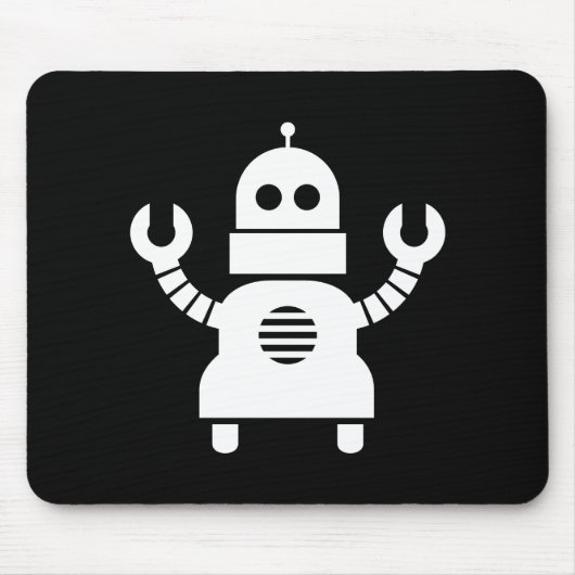 Roboter-Piktogramm Mousepad (Vorne)