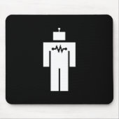 Roboter-Piktogramm Mousepad (Vorne)