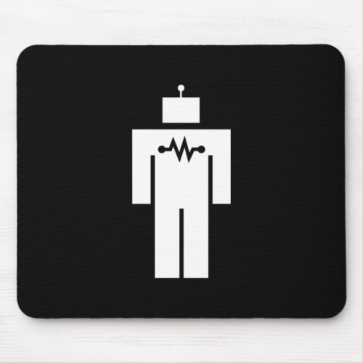 Roboter-Piktogramm Mousepad (Vorne)