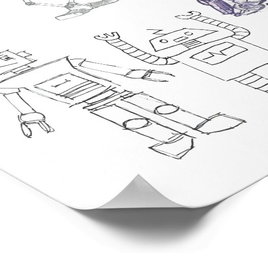 Roboter Poster (Ecke)