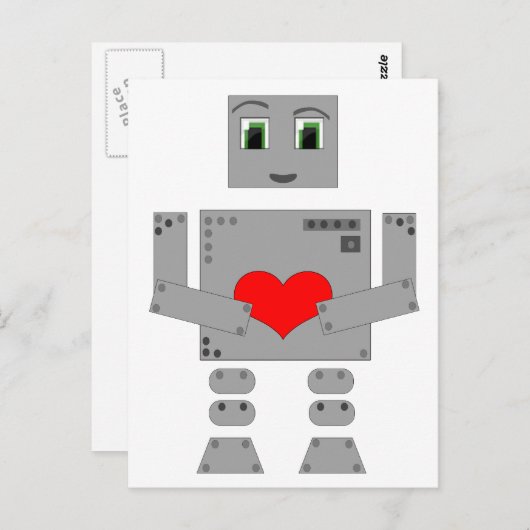 Roboter Postkarte (Vorne/Hinten)
