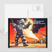 Roboter Postkarte (Vorne/Hinten)
