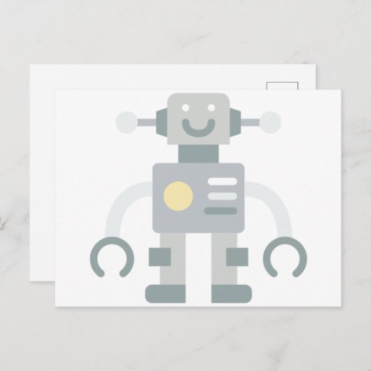 Roboter Postkarte (Vorne/Hinten)