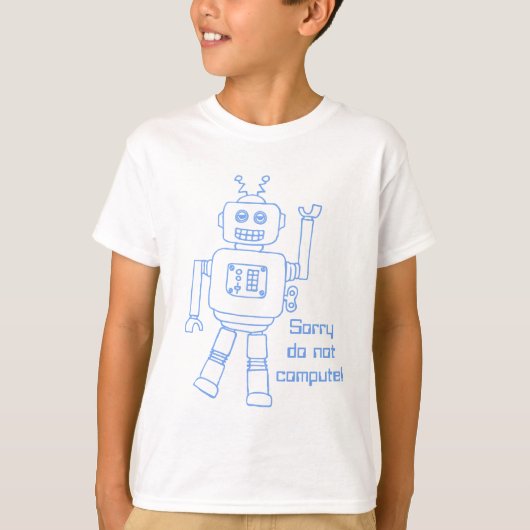 Roboter rechnen nicht! blauer Spaß scherzt T - T-Shirt (Vorderseite)