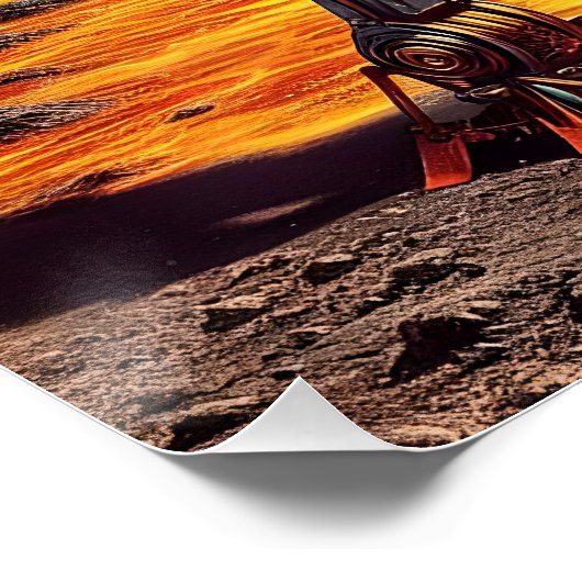 Roboter Retro Poster (Ecke)