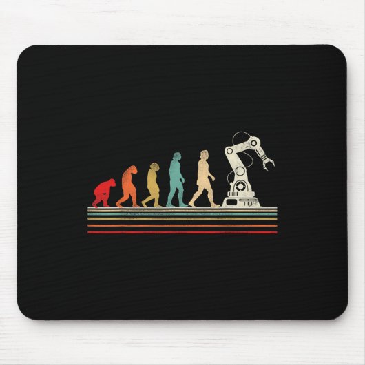 Roboter Robotik-Ingenieur Retro Vintage Mousepad (Vorne)