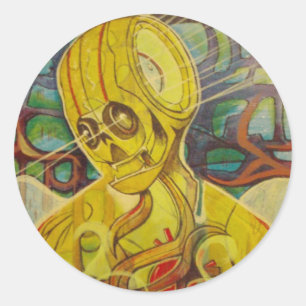 Roboter Runder Aufkleber