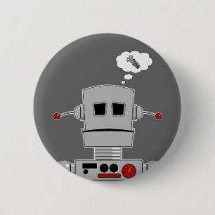 Roboter-Schrauben-Knopf Button