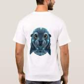 Roboter-Siegel-Gesichtskunst T-Shirt (Rückseite)