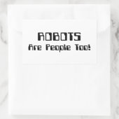 ROBOTER sind auch Menschen! Rechteckiger Aufkleber (Tasche)