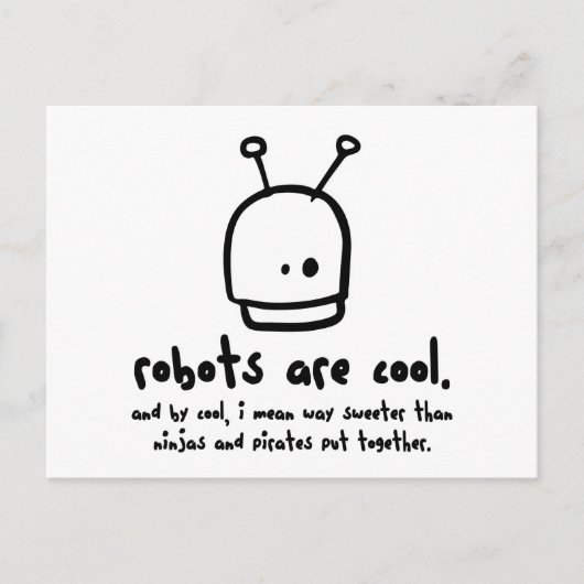 Roboter sind cool1 postkarte (Vorderseite)