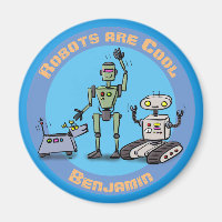 Roboter sind cooler blauer Cartoon zeichnend