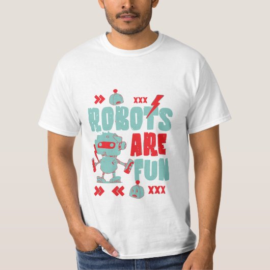 Roboter sind lustig anpassbare Farbpalette T-Shirt (Vorderseite)