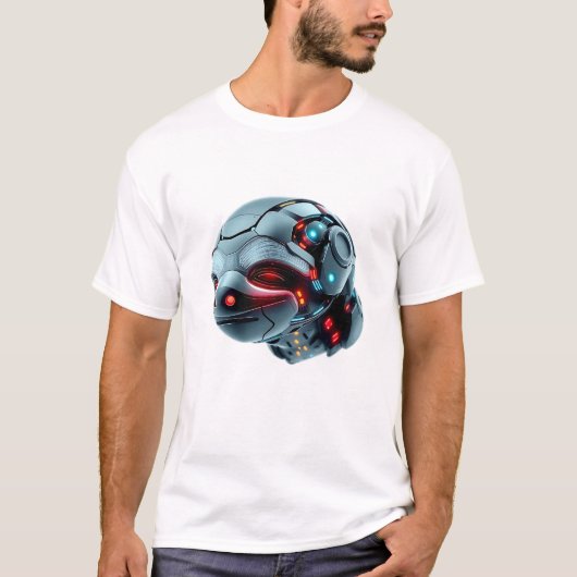 Roboter Sloth Face Art T-Shirt (Vorderseite)