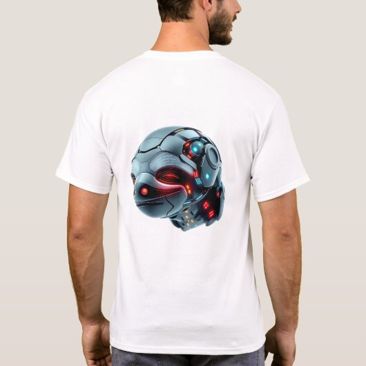 Roboter Sloth Face Art T-Shirt (Rückseite)