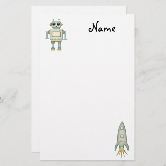 Roboter stationär briefpapier (Vorne/Hinten)