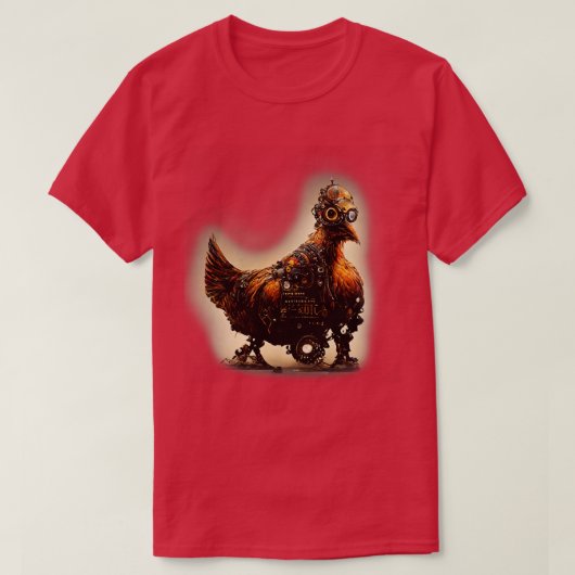 Roboter-Steampunk-Huhn T-Shirt (Design vorne)