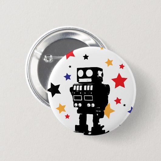 Roboter-Stern Button (Vorne & Hinten)