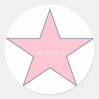 Roboter Sticker-Pink Runder Aufkleber