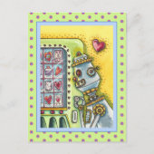 ROBOTER SUCHT NACH LIEBE, HERZVERANSTALTUNGSMASCHI POSTKARTE (Vorderseite)