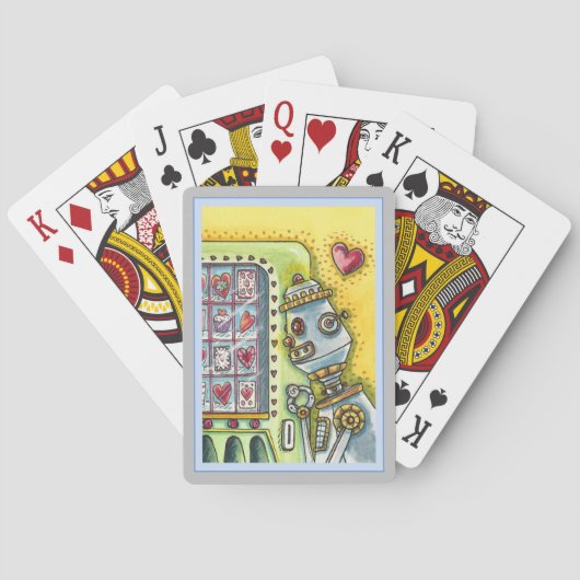 ROBOTER SUCHT NACH LIEBE, HERZVERANSTALTUNGSMASCHI SPIELKARTEN (Rückseite)