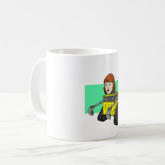 Roboter Sylvia Plath Kaffeetasse (Vorderseite Links)