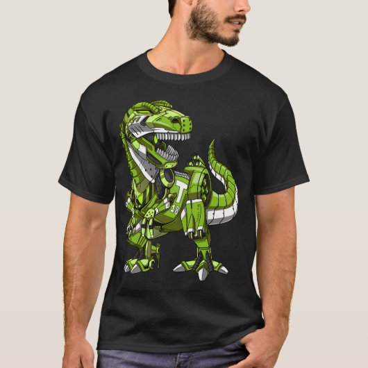 Roboter T-Rex Dinosaurier T-Shirt (Vorderseite)