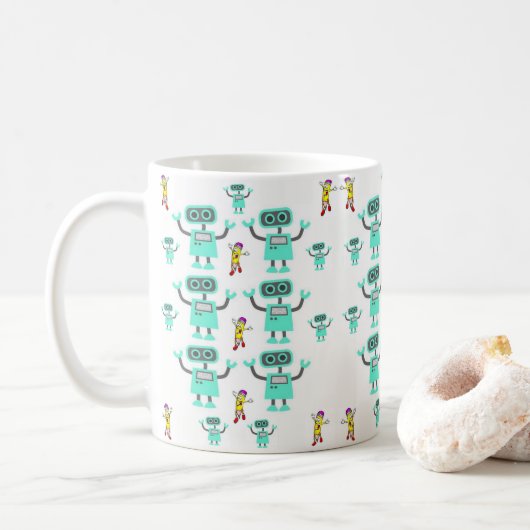 Roboter-Tasse Kaffeetasse (Mit Donut)