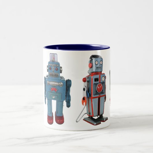 Roboter-Tasse Zweifarbige Tasse (Mittel)