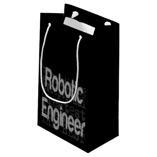 Roboter-Techniker Kleine Geschenktüte (Rückseite Schrägansicht)
