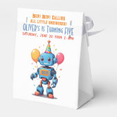 Roboter-Thema mit Ballons Aquarell Geschenkschachtel (Rückseite)