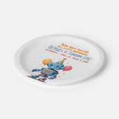 Roboter-Thema mit Ballons Aquarell Pappteller (Schrägansicht)