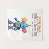 Roboter-Thema mit Ballons Aquarell Wandteppich (Vorderseite (Horizontal))
