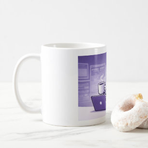 Roboter trinkt Kaffee, klassischer Becher, 0,33 l Kaffeetasse
