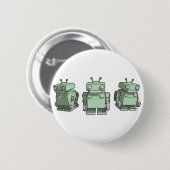 Roboter-Trio Button (Vorne & Hinten)