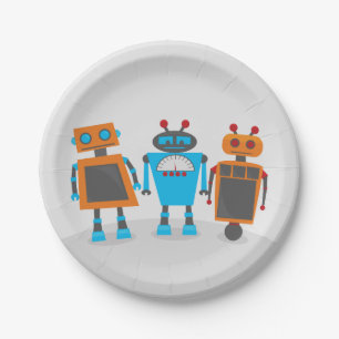 Roboter-Trio-Party Pappteller