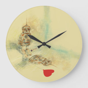 Roboter u. Gefühle Große Wanduhr