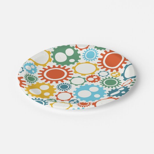 Roboter übersetzt Muster Pappteller (Schrägansicht)