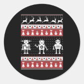 Roboter Ugly Runder Aufkleber (Vorderseite)