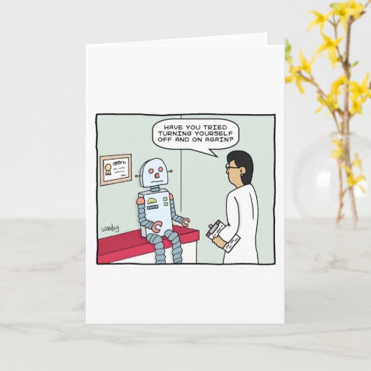 Roboter und Doktor Karte (Gelbe Blume)